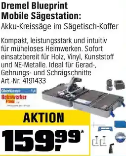 OBI Dremel blueprint mobile sägestation: akku-kreissäge im sägetisch-koffer Angebot