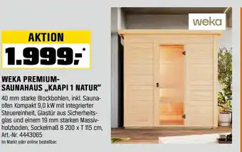 OBI Weka premium- saunahaus kaapi 1 natur Angebot