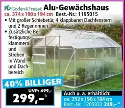 Norma Garten & Freizeit Alu-Gewächshaus Angebot