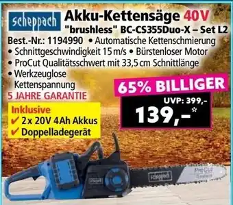 Norma Akku-Kettensäge 40V Angebot