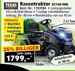 Norma TEXAS Rasentraktor XC140-98H Angebot