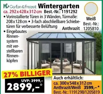 Norma Carten & Freizeit Wintergarten Angebot