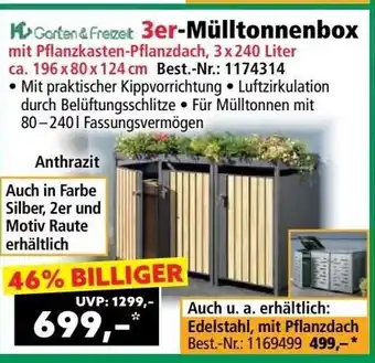 Norma K>Garten & Freizeit 3er-Mülltonnenbox Angebot