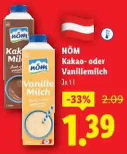 Lidl NÖM Kakao- oder Vanillemilch Angebot