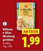 Lidl Milbona 4-Käse- Mischung gerieben Angebot