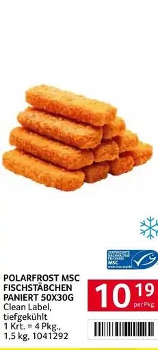 Transgourmet Polarfrost msc fischstäbchen paniert 50x30g Angebot