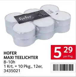 Transgourmet Hofer maxi teelichter Angebot