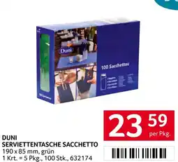 Transgourmet Duni serviettentasche sacchetto Angebot