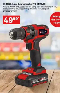 Lagerhaus EINHELL Akku-Bohrschrauber TC-CD 18/35 Angebot