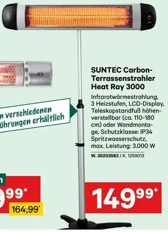 Lagerhaus SUNTEC Carbon- Terrassenstrahler Heat Ray 3000 Angebot