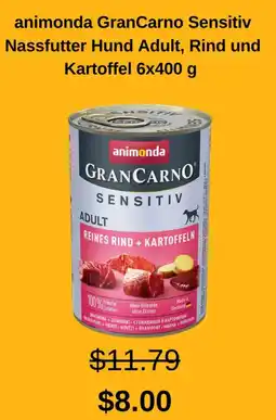 Fressnapf animonda GranCarno Sensitiv Nassfutter Hund Adult, Rind und Kartoffel Angebot