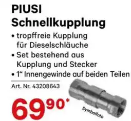 Lagerhaus PIUSI Schnellkupplung Angebot