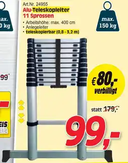 Zgonc Alu-Teleskopleiter 11 Sprossen Angebot