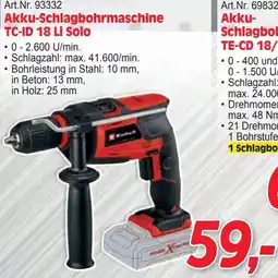 Zgonc Akku-Schlagbohrmaschine TC-ID 18 Li Solo Angebot