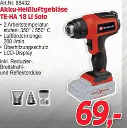 Zgonc Akku-Heißluftgebläse TE-HA 18 Li Solo Angebot