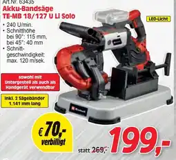 Zgonc Akku-Bandsäge TE-MB 18/127 U Li Solo Angebot
