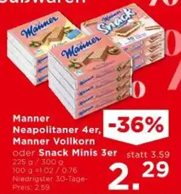 Unimarkt Manner Neapolitaner 4er Manner Vollkorn oder Snack Minis 3er Angebot