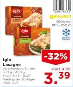 Unimarkt Iglo Lasagne Angebot