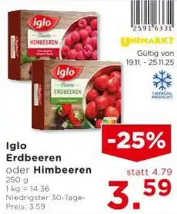 Unimarkt Iglo Erdbeeren oder Himbeeren Angebot