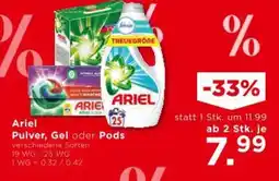 Unimarkt Ariel Pulver Gel oder Pods Angebot