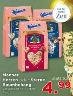 Unimarkt Manner Herzen oder Sterne Baumbehang Angebot