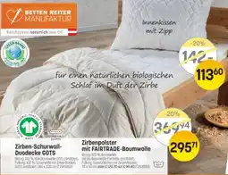 Reiter für einen natürlichen biologischen Schlaf im Duft der Zirbe Angebot