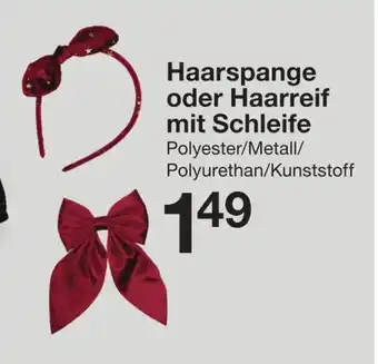 Zeeman Haarspange oder Haarreif mit Schleife Angebot