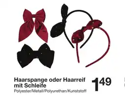Zeeman Haarspange oder Haarreif mit Schleife Angebot
