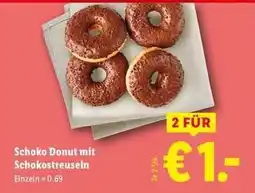 Lidl Schoko Donut mit Schokostreuseln Angebot
