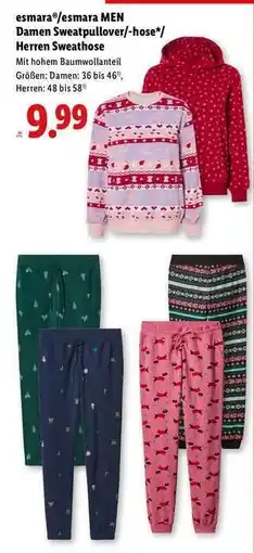 Lidl esmara /esmara MEN Damen Sweatpullover/-hose*/Herren Sweathose Angebot
