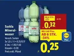 Lidl Saskia Mineralwasser Angebot