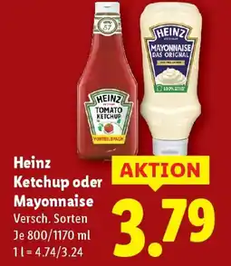 Lidl Heinz Ketchup oder Mayonnaise Angebot
