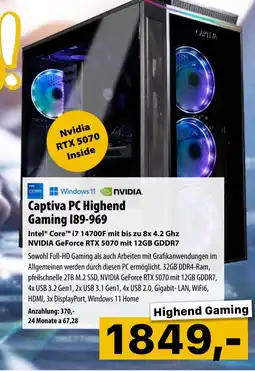 Cosmos Captiva PC Highend Gaming 189-969 Angebot