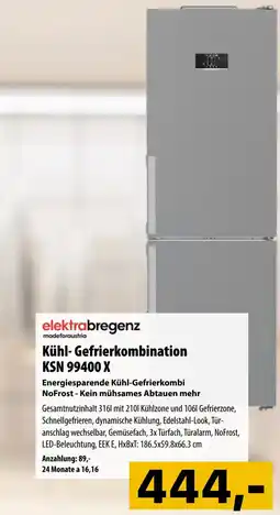 Cosmos elektrabregenz Kühl-Gefrierkombination KSN 99400 X Angebot