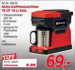 Zgonc Akku-Kaffeemaschine TE-CF 18 Li Solo Angebot