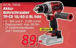 Zgonc Art.Nr. 70035 Akku- Bohrschrauber TP-CD 18/60 Li BL Solo Angebot