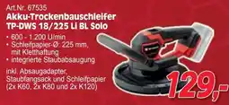Zgonc Art.Nr. 67535 Akku-Trockenbauschleifer TP-DWS 18/225 Li BL Solo Angebot