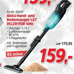 Zgonc Art.Nr. 63437 Akku-Hand- und Bodensauger LXT DCL281FZB Solo Angebot