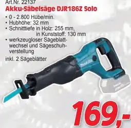 Zgonc Art.Nr. 22137 Akku-Säbelsäge DJR186Z Solo Angebot