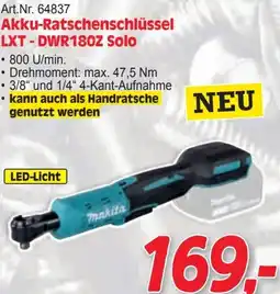 Zgonc Art.Nr. 64837 Akku-Ratschenschlüssel LXT-DWR180Z Solo Angebot