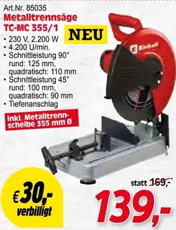 Zgonc Art.Nr. 85035 Metalltrennsäge TC-MC 355/1 Angebot