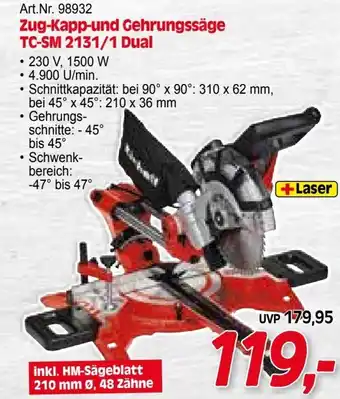 Zgonc Art.Nr. 98932 Zug-Kapp-und Gehrungssäge TC-SM 2131/1 Dual Angebot
