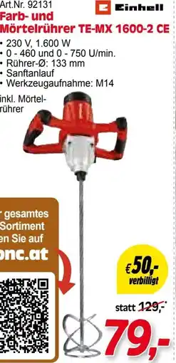 Zgonc Art.Nr. 92131 Farb- und Mörtelrührer TE-MX 1600-2 CE Angebot