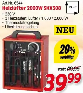 Zgonc Art.Nr. 6544 Heizlüfter 2000W SHX308 Angebot