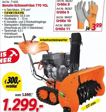 Zgonc Art.Nr. 71433 Benzin-Schneefräse 770 YGL Angebot