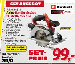 Zgonc Art.Nr. 92932 Akku-Handkreissäge TE-CS 18/165-1 Li Angebot