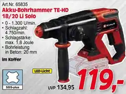 Zgonc Art.Nr. 65835 Akku-Bohrhammer TE-HD 18/20 Li Solo Angebot