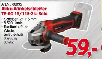 Art.Nr. 68935 Akku-Winkelschleifer TE-AG 18/115-2 Li Solo