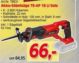 Zgonc Art.Nr. 7863 Akku-Säbelsäge TE-AP 18 Li Solo Angebot