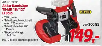 Zgonc Art.Nr. 63535 Akku-Bandsäge TE-MB 18/127 Angebot